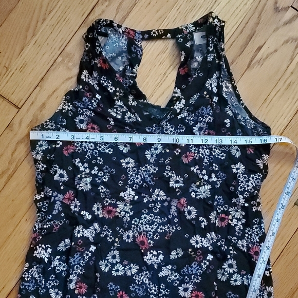 Old Navy Tops Old Navy Black Floral Tunic Top Poshmark
